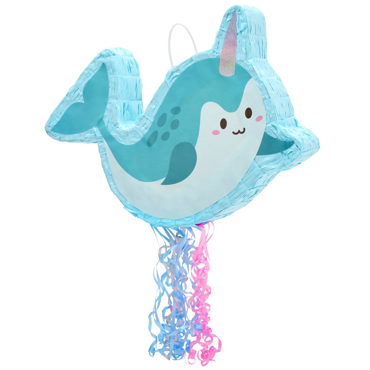 Pull String Narwhal Pinata for Birthday Party Supplies, Under the